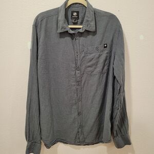 Mammut Men’s XL Slate Blue Hemp Blend Button Up Shirt Outdoor